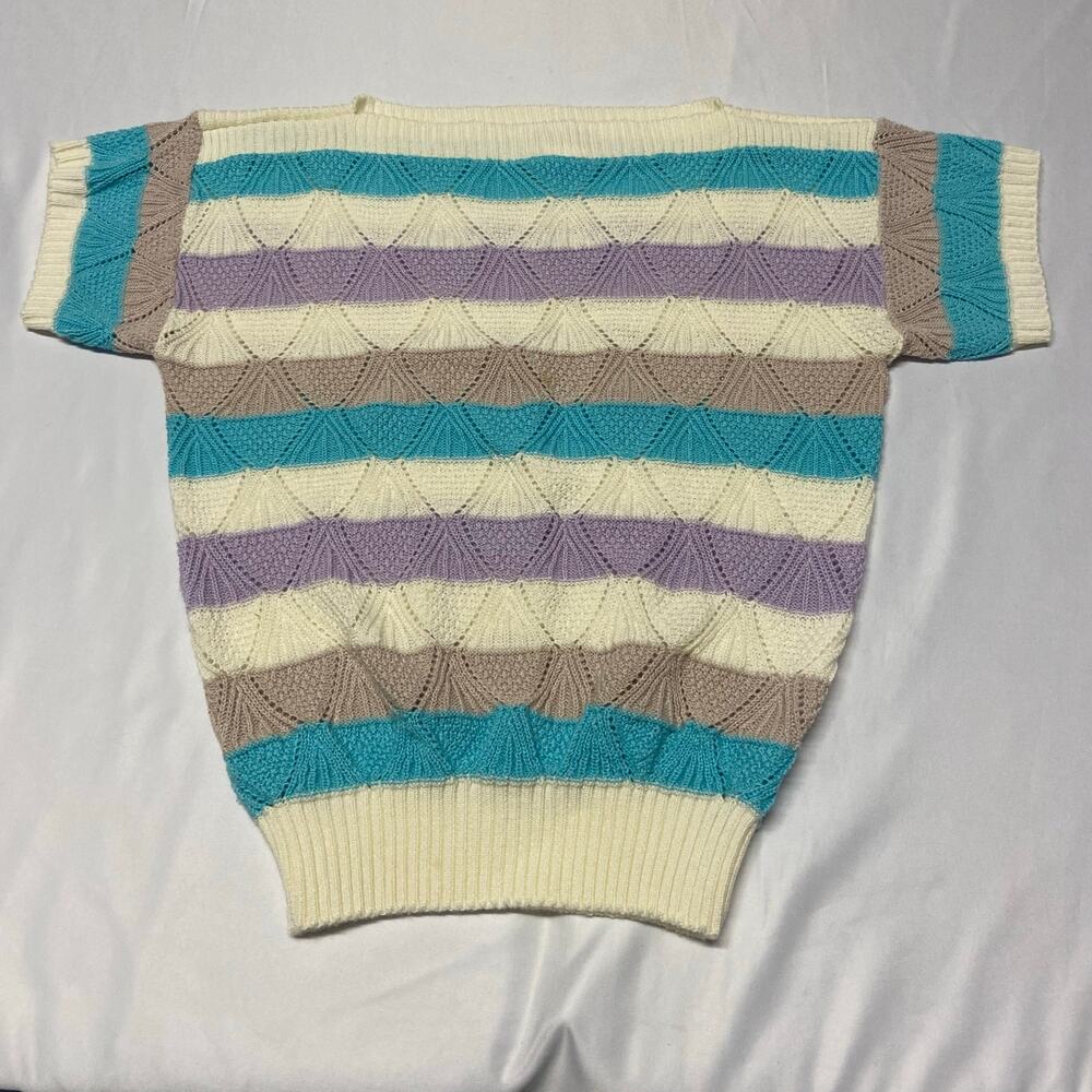 Kenneth Too! by American Vintage USA Sweater Crotchet Open Knit Vintage Size L